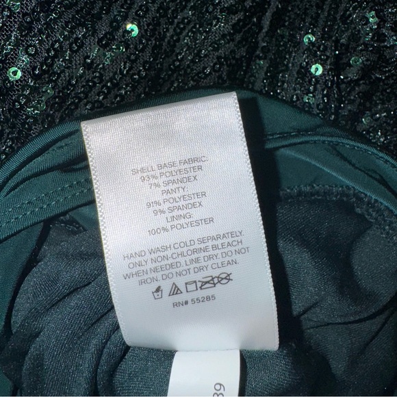 Express Green Sequin V Neck Thong Bodysuit Size L NWT! - Picture 7 of 7